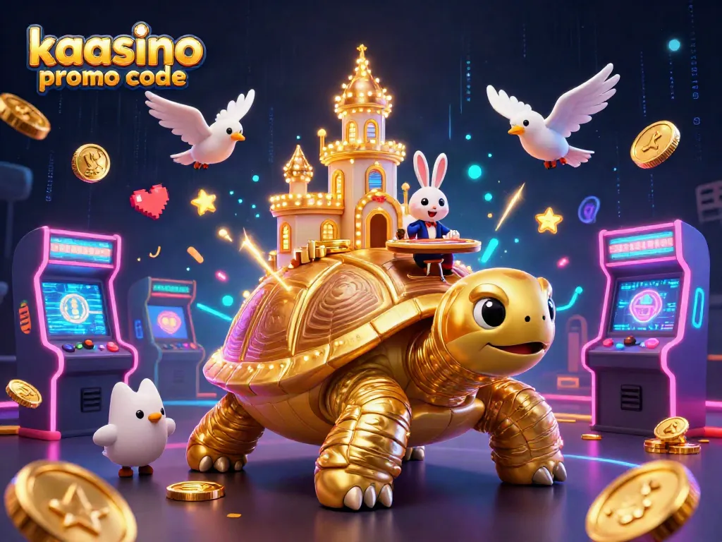 Engage with the kaasino promo code for exciting gaming experiences in this vibrant 3D illustration.