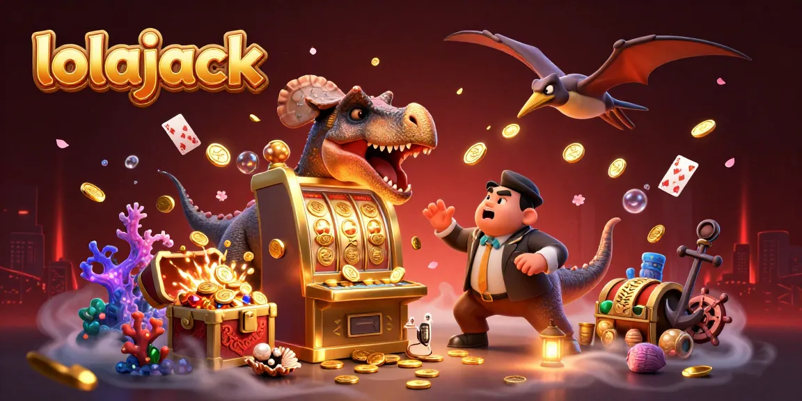 Engage with lolajack's exciting scene of a pachycephalosaurus winning coins from a golden slot machine.
