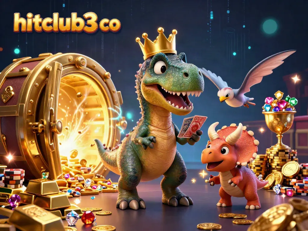 Hitclub3 co brings excitement to online gaming with a vibrant 3D dinosaur casino theme.