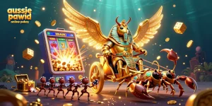 Play aussie payid online pokies with a dynamic scene of rich casino elements.